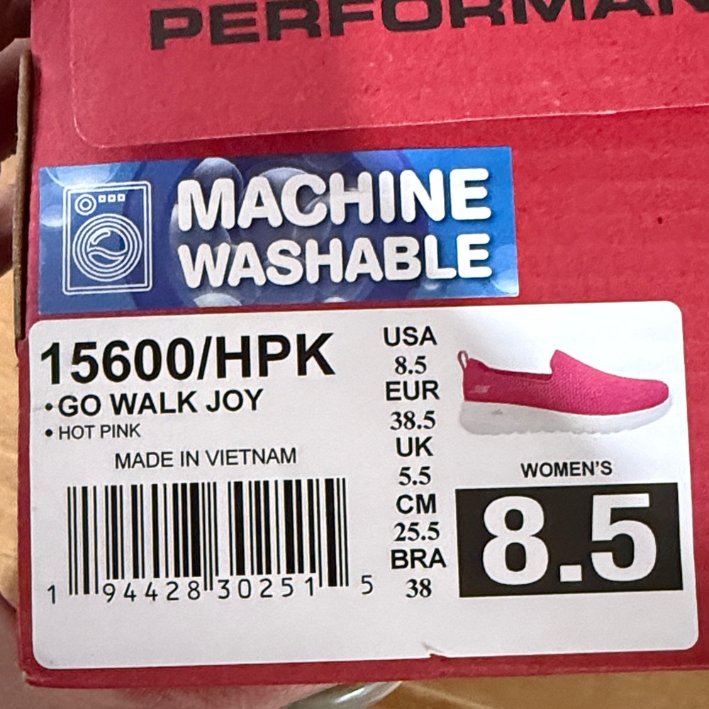 Skechers GOwalk Joy Slip-On Shoe - Hot Pink - Picture 3 of 3